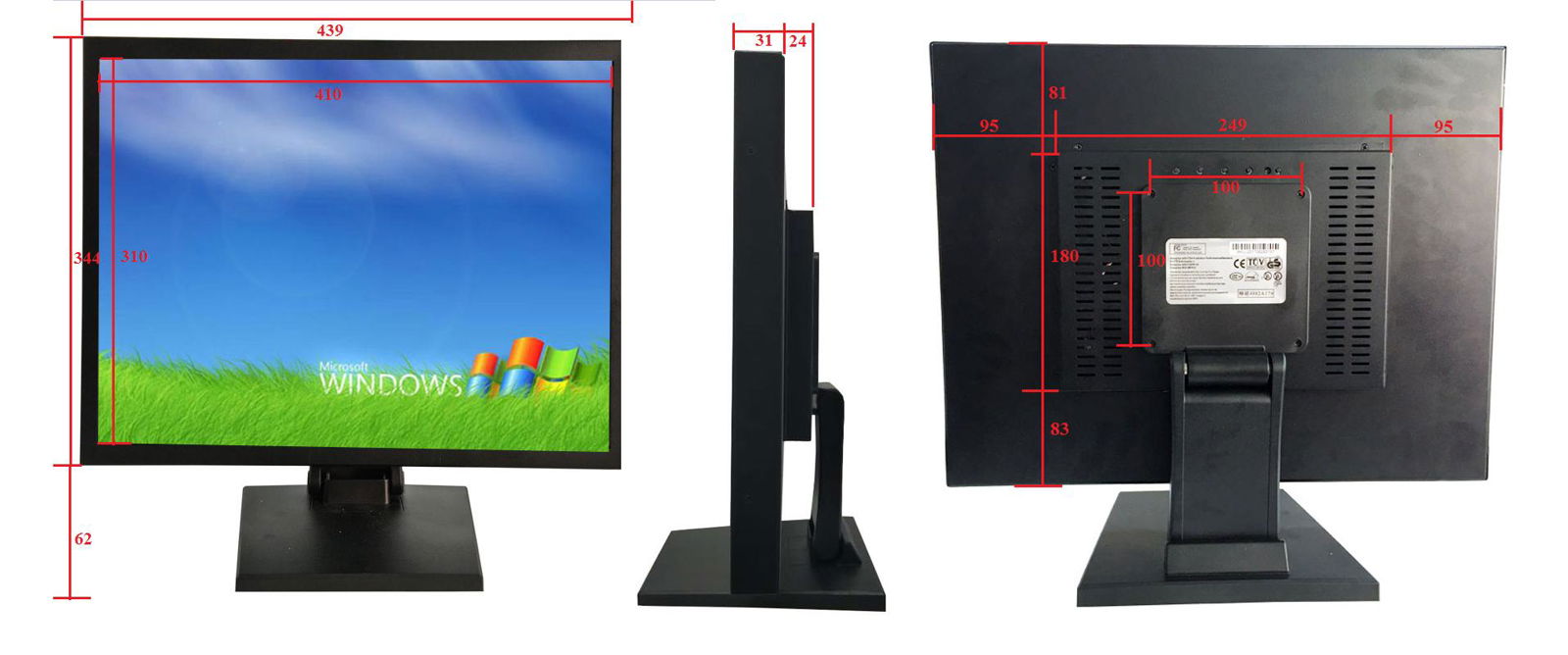 20inch monitor Industrial Metal shell Led/ Lcd monitor 5