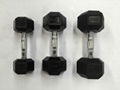 Rubber coated hex dumbbell with high quality