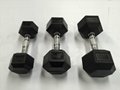 Rubber coated hex dumbbell with high quality 3