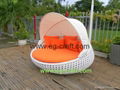 Evergreen outdoor wicker sunbed with