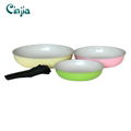 High Quality Detachable Handle Aluminium Ceramic Frypan Set