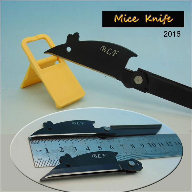 Full steel folding mouse shaped knife