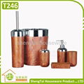 Wood And Metal Design 6 Pieces New Bath Accessory Set 1