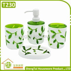 Cheap 3D Tree Leaves Pattern Family Hotel Cute Bathroom Sets For Gift