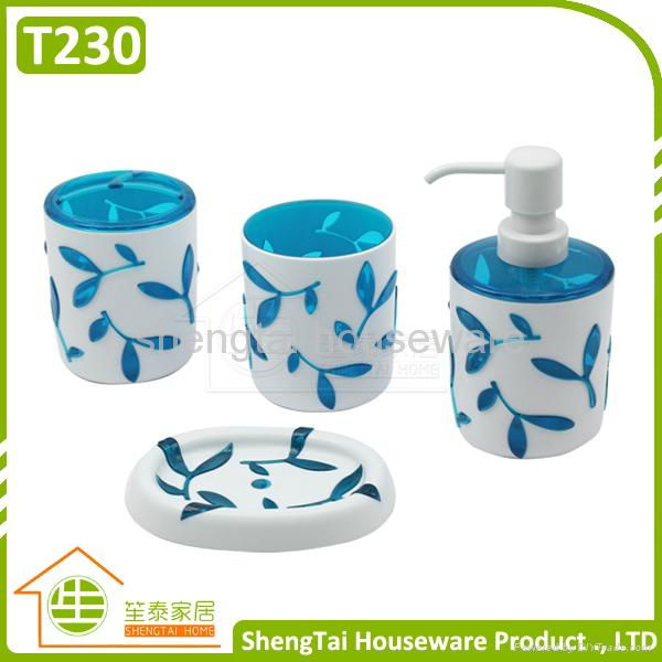 Cheap 3D Tree Leaves Pattern Family Hotel Cute Bathroom Sets For Gift 5