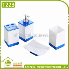 Rectangular Cheap Price Elegant Plastic Bathroom Accessories Sets For Gift