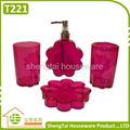 Small MQO Flower Shape New Design Popular Transparent Plastic Bathroom Set