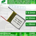 602026 3.7v 180mah lithium polymer rc helicopter battery with 20C 1