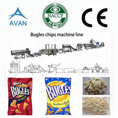 Automatic fried corn bugle snacks production line