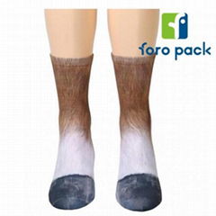 Wholesale Unisex Animal Foot 3D Digtal Printed Custom Cotton Socks