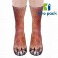 Wholesale Unisex Animal Foot 3D Digtal Printed Custom Cotton Socks 3