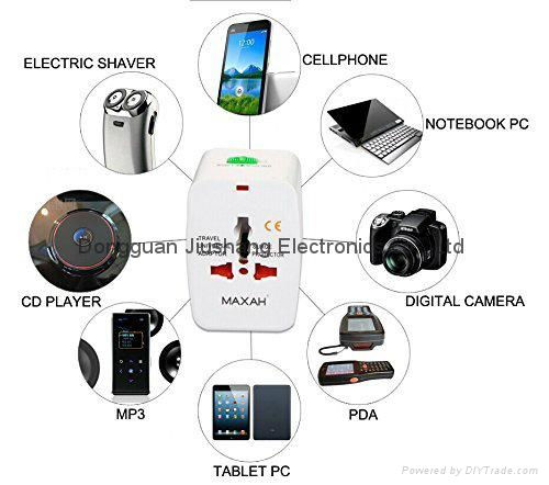 Universal Travel Adapter,Au/Us/UK/South Africa Plug , Internationally recognised 3