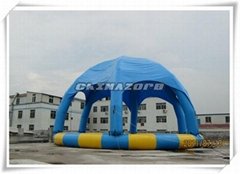 Top Design Rounded Inflatable Pool With Canopy For Sale 