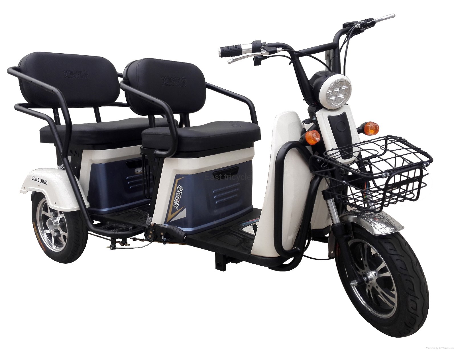 Outdoor electric tricycle double seats