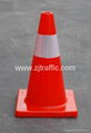 Fluoresent orange PVC road traffic cones with reflective collars 3