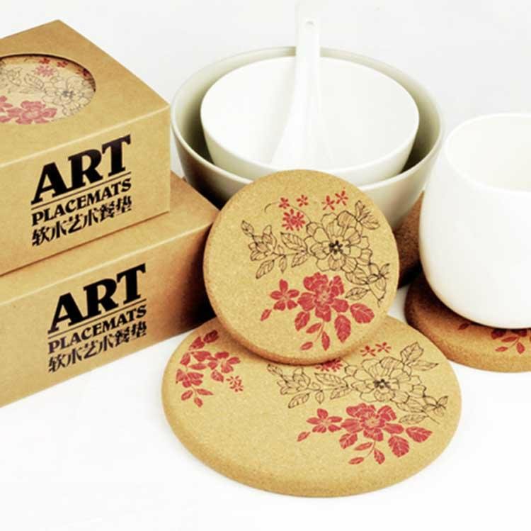 Natural cork coasters for cups wedding and party gift LOGO print Customization a 3