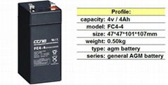 4v 4ah free maintenance battery with ce, ul, iso