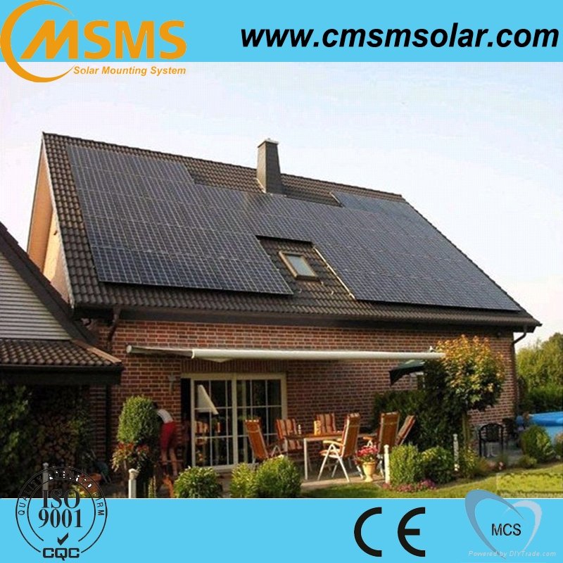 Easy roof mounted 5KW rooftop solar panel mounting system on grid with CE