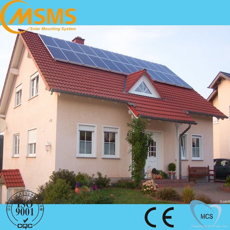 Easy roof mounted 5KW rooftop solar panel mounting system on grid with CE 2
