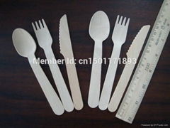 100% birch wood Nature wooden spoon fork