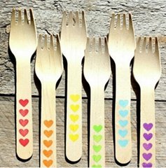 100% birch wood Printing wooden spoon knife fork