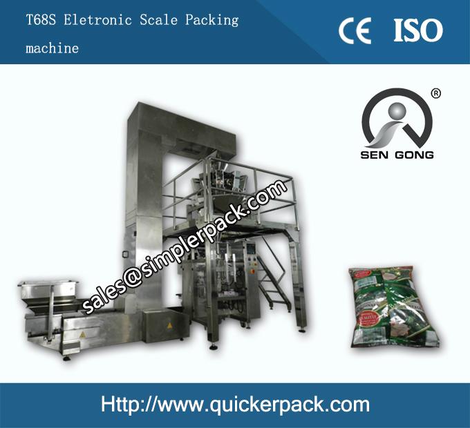 Pillow Bag Snacks Packaging Machine with 10 Head Weighs