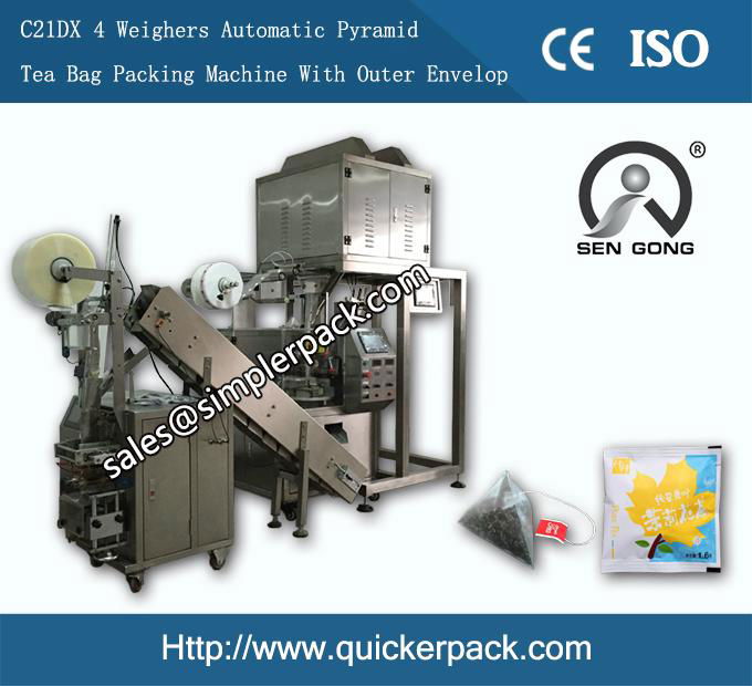Pyramid Indonesia Java Tea Bag Packing Machine with Outer Envelope