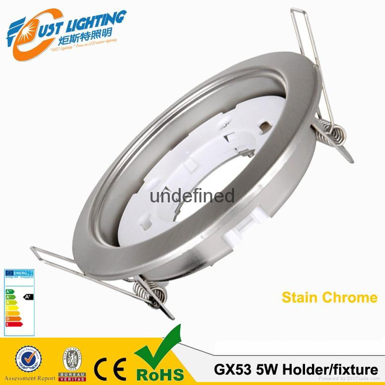 led GX53 Holder round shape with the silver plating fixture higher quality gx53 
