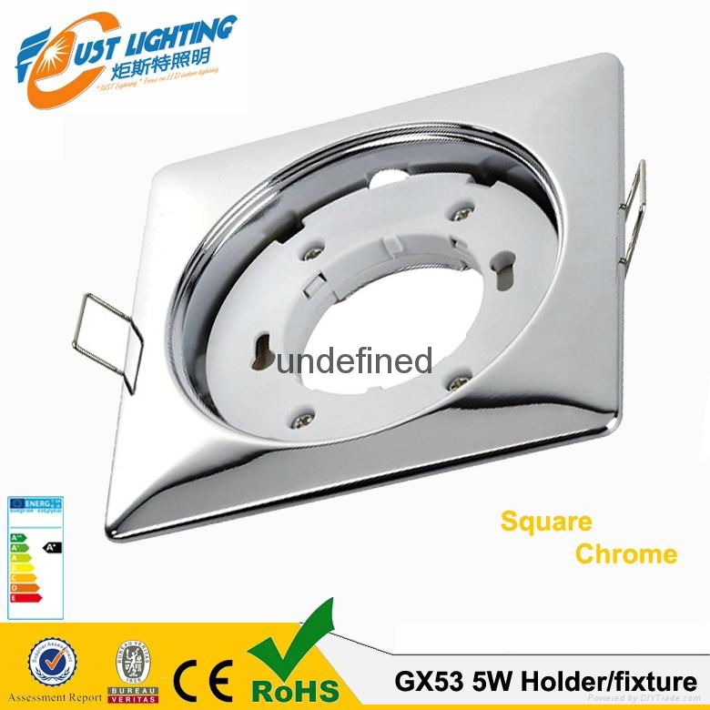 led GX53 Holder round shape with the silver plating fixture higher quality gx53  2