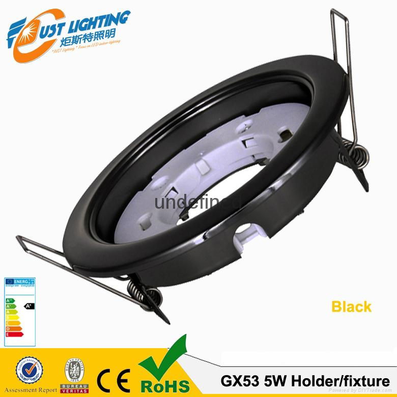 led GX53 Holder round shape with the silver plating fixture higher quality gx53  5