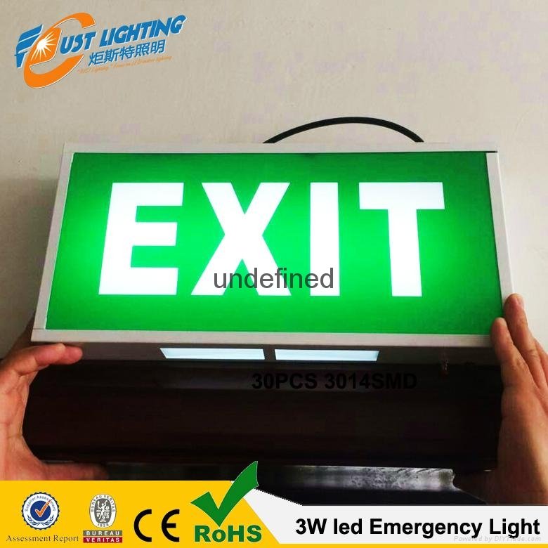 3W 30PCS 3014SMD Maintained LED Exit Sign, Safety Signs and Symbols LED Recharge