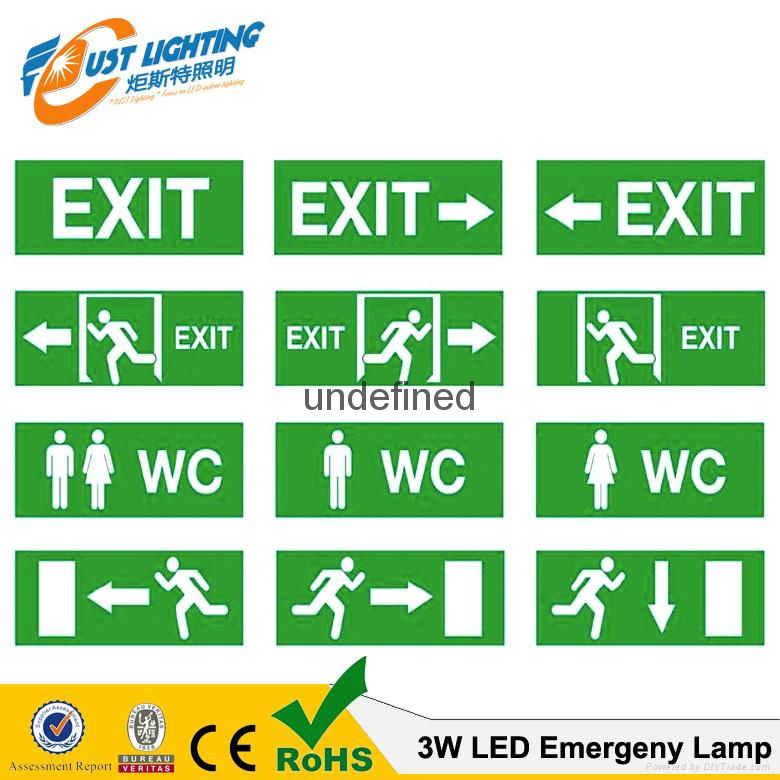 led Emergencia light 3W 30SMD exit sign light emergency exit door 5