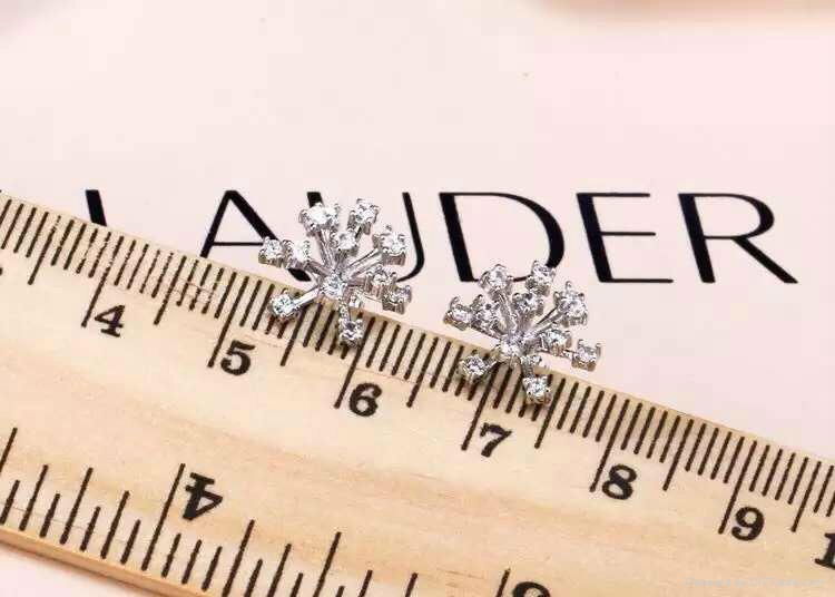 Snowflake earrings S925 silver plated with 18 k gold