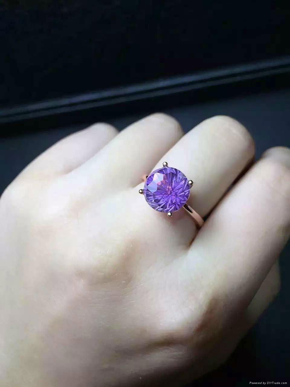 Natural amethyst female ring