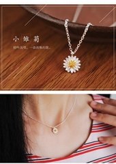 Daisy flower necklace female S925 pure