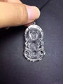 A natural white crystal ruyi guanyin pendant 3