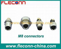 M8 Connectors with Front & Back Panel Mount and Overmolded Types