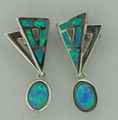 925 STERLING SILVER EARRINGS WITH SYNTHETIC OPALS 1