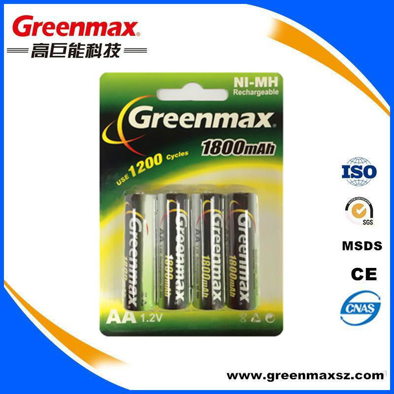 Brand new 1800mAh aa nimh rechargeable batteries