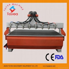 3D multi-heads cnc router machine made in China   TYE-2415-8R