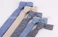 Hot Sale Plain Pure Cotton Mens Casual Chambray Neckties 2
