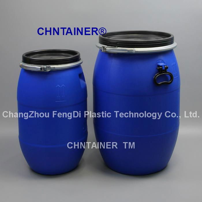 Open-head Plastic Drums with metal clamp locking ring 30L 4