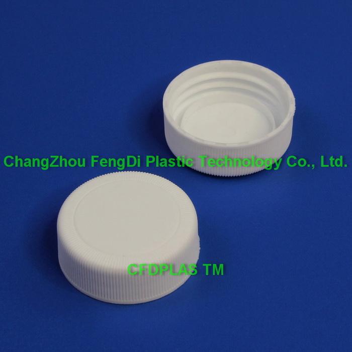 38mm short skirt white cap with wedge seal for reagent bottles