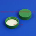 38mm short skirt green ribbed cap with wadded seal for chemistry reagent bottles