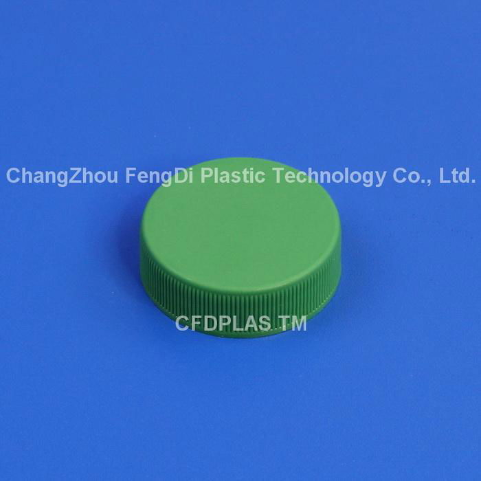 38mm short skirt green ribbed cap with wadded seal for chemistry reagent bottles 2