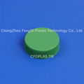 38mm short skirt green ribbed cap with wadded seal for chemistry reagent bottles