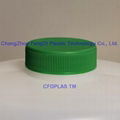 38mm short skirt green ribbed cap with wadded seal for chemistry reagent bottles 4