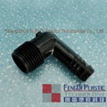 1/2 and 3/4 inch male NPT Spiral Barb Elbow,POM 2