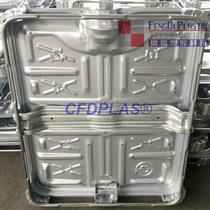 Galvanized steel crossbeam transom for IBC tank’s bottom pallet 3