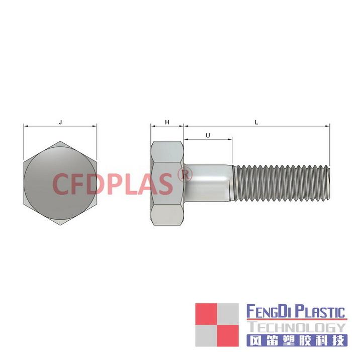 M36X360mm六角尼龍螺栓 5